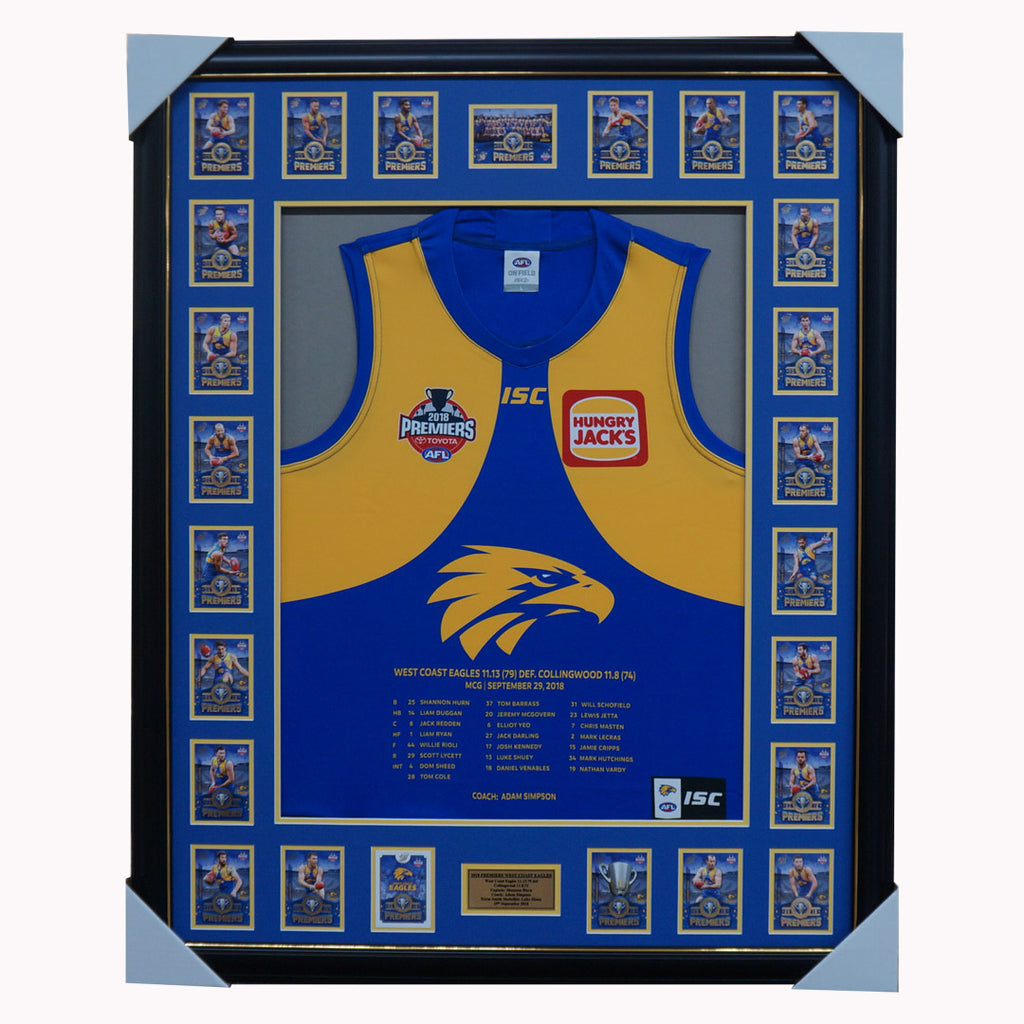 West Coast Eagles Limited Edition Premiers 2018 Jumper Framed with Select Premiers Set - 5764