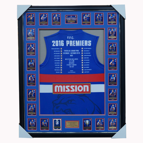 Western Bulldogs Limited Edition Premiers 2016 Jumper Framed with Sele â HT Framing & Memorabilia
