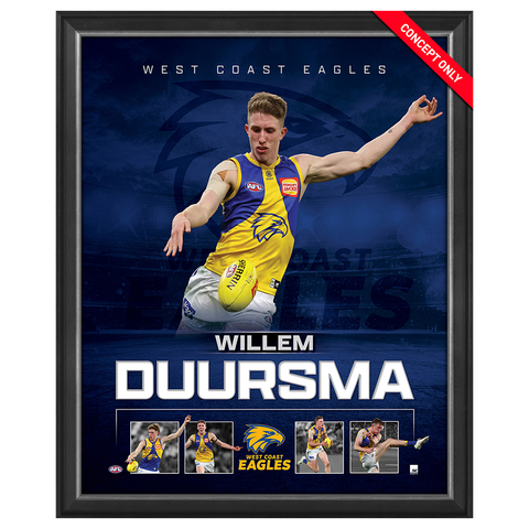 Willem Duursma West Coast Eagles Official AFL Player Print Framed - 7655