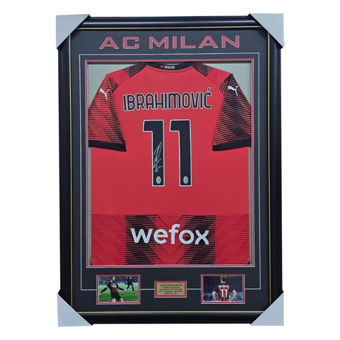 Zlatan Ibrahimovic AC Milan Signed Jersey Framed Icons Authenticated - 7502
