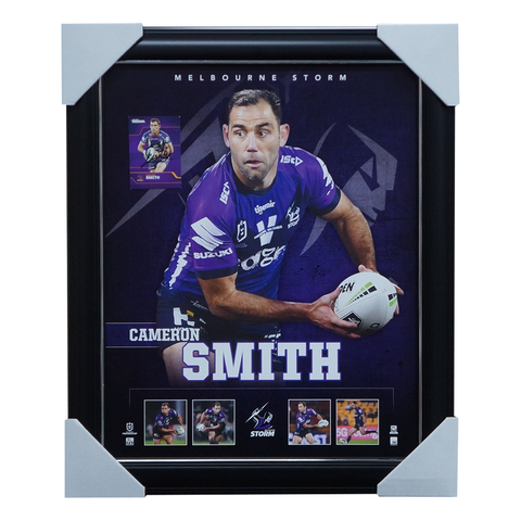 Cameron Smith Melbourne Storm Official NRL Player Print Framed + Signed Card - 5861