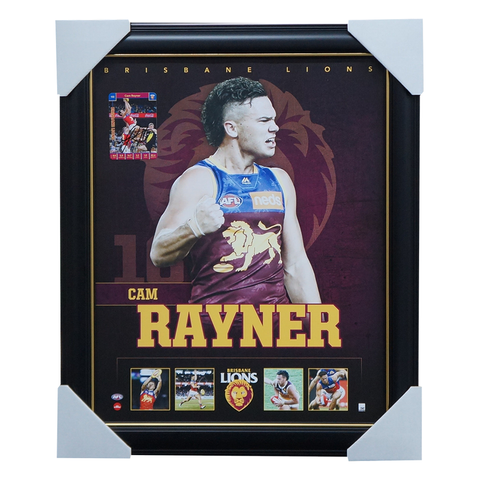 Cameron Rayner Brisbane Lions Official Licensed AFL Print Framed + Signed Card - 5860