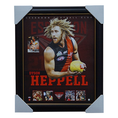 Dyson Heppell Essendon Official Licensed AFL Print Framed + Signed Card - 5862