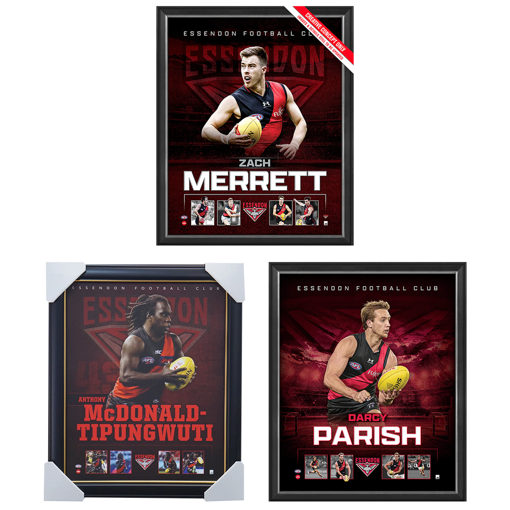 Essendon Package Official Licensed Afl Prints Framed Merrett Parish Tipungwuti - 5495