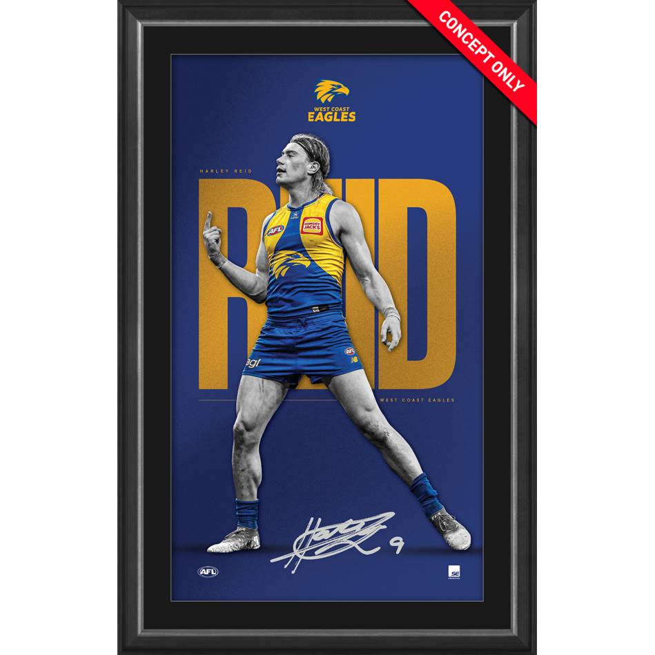 Harley Reid West Coast Eagles Signed Official AFL Vertiramic Print Framed - 7404