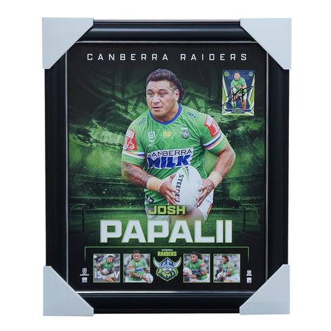 Josh Papalii Canberra Raiders Official NRL Player Print Framed + Signed Card - 5867