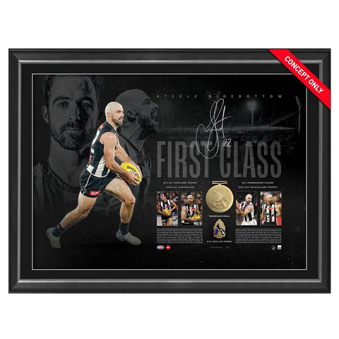 Steele Sidebottom Collingwood Signed Official AFL Lithograph Framed - 5481