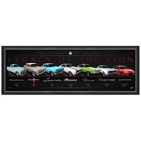 Holden Legacy of the Lion Official Limited Edition Frame with Replica Car Badges - 4865