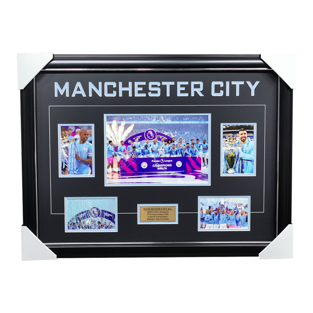 Manchester City 2021 EPL Champions Photo Collage Framed - 4814