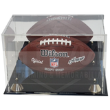 Deluxe Acrylic NFL Football Display Case With Gold Risers and Mirror Back Finish - 1799