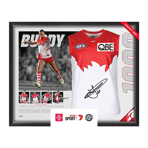 Lance Franklin 1000 Goals Signed Official AFL Guernsey Framed - 5122