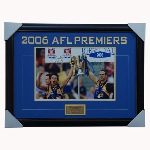 West Coast Eagles 2006 AFL Premiers Dual Signed Photo Frame Ben Cousins & Chris Judd - 5020