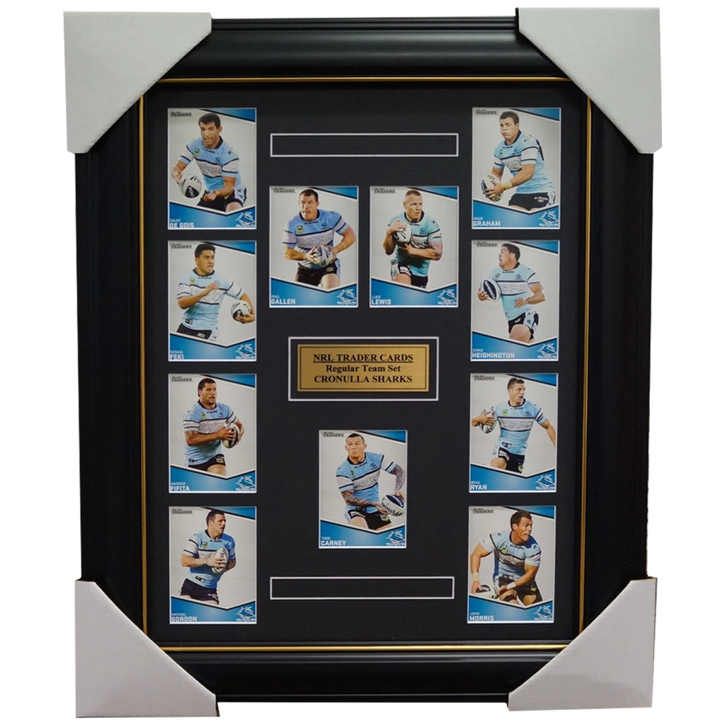 2014 Cronulla Sharks Nrl Traders Rugby League Complete Common Card Set Framed - 1761