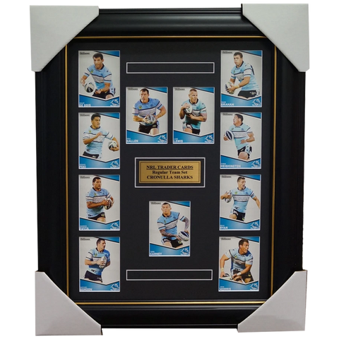 2014 Cronulla Sharks Nrl Traders Rugby League Complete Common Card Set Framed - 1761