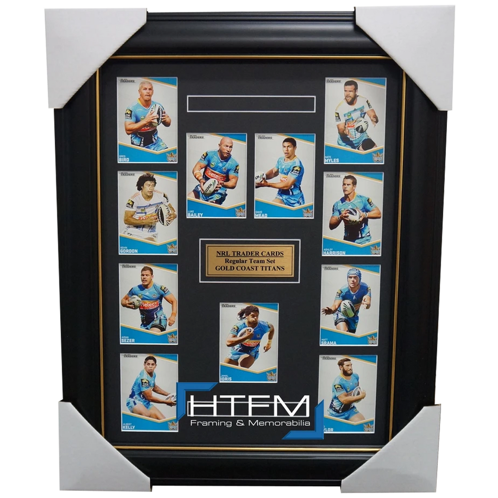 2014 Gold Coast Titans Nrl Traders Rugby League Complete Common Card Set Framed - 1762
