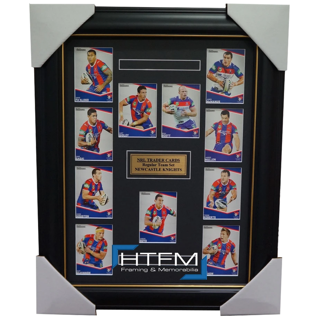 2014 Newcastle Knights Nrl Traders Rugby League Complete Common Card Set Framed - 1765