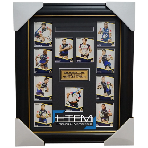 2014 North Qld Cowboys Nrl Traders Rugby League Complete Common Card Set Framed - 1766