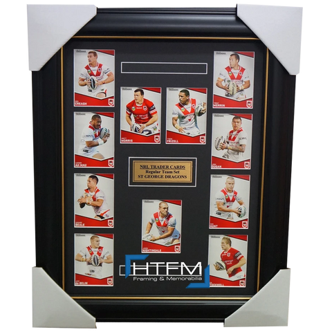 2014 St George Illawarra Dragons Nrl Rugby League Complete Card Set Framed - 1771