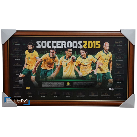 2015 Asia Cup Champions Socceroos Team Signed Print Framed Cahill No 4 of 100 - 1048