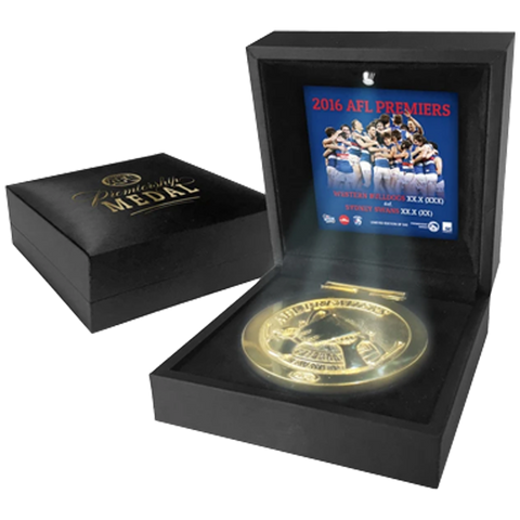 2016 Afl Premiers Western Bulldogs Official Premiership Medallion in Led Box - 2963