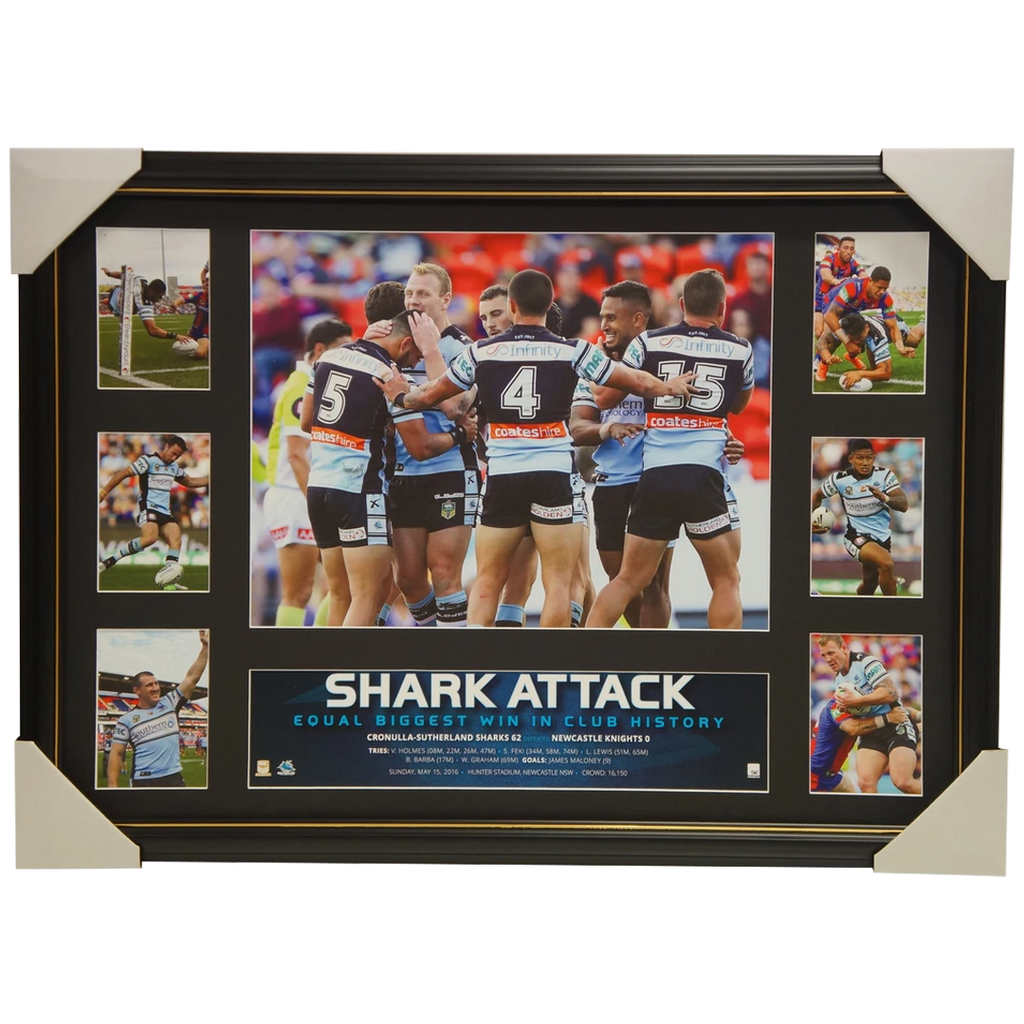 2016 Cronulla Sharks Official Nrl Super Frame Collage Paul Gallen Jack Bird - 2889