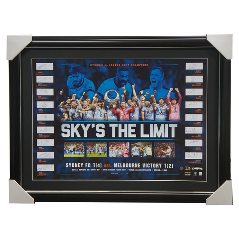 2017 a-league Champions Sydney F.c. Official Team Lithograph Framed - 3113