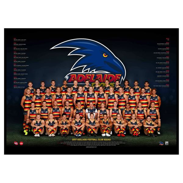 2017 Afl Official Adelaide Crows Team Print Framed Betts Rory Sloane T ...