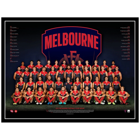 2017 Afl Official Melbourne  Team Print Framed Hogan Jones Lewis Gawn Viney - 3089