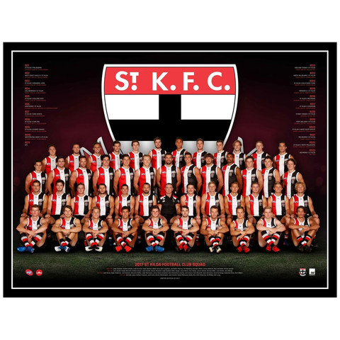 2017 Afl Official St Kilda Saints Team Print Framed - Riewoldt Armitage Stevens - 3083