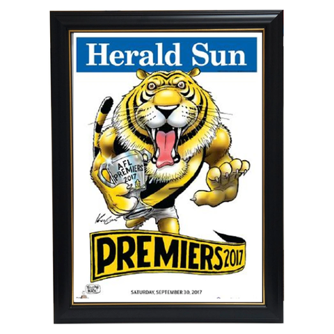 2017 Afl Premiers Richmond Tigers Herald Sun Print Framed - 3183