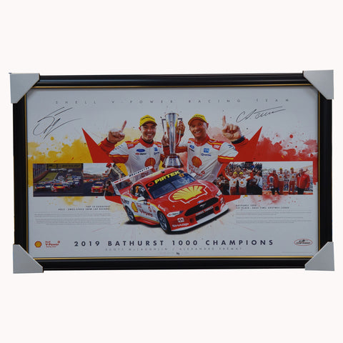 2019 Bathurst Champions Dual Signed Shell V-power Mclaughlin & Premat Print Framed - 4520