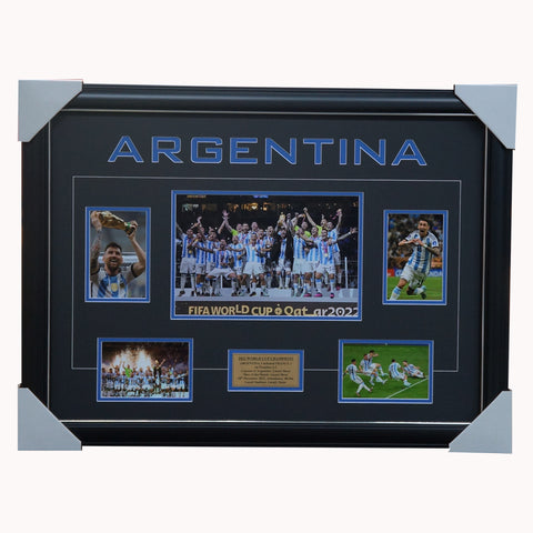 Argentina 2022 World Cup Champions Photo Collage Framed Messi Di Maria - 5373 Express Post