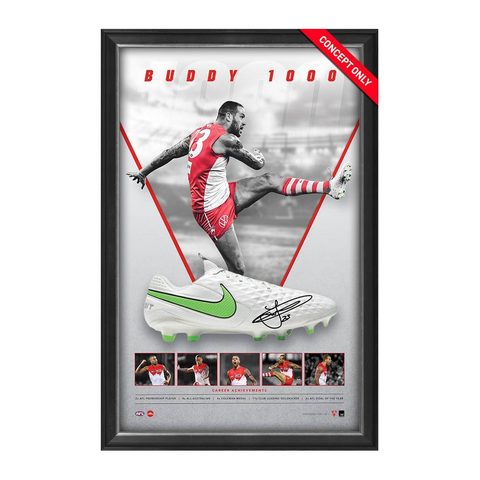 Lance Franklin 1000 Goals Signed Boot Display Framed - 5123