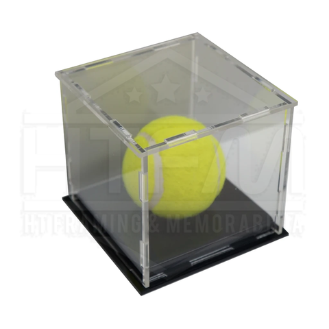 Black Base Acrylic Case for Cricket Ball, Baseball Tennis Ball Display Case New - 3292