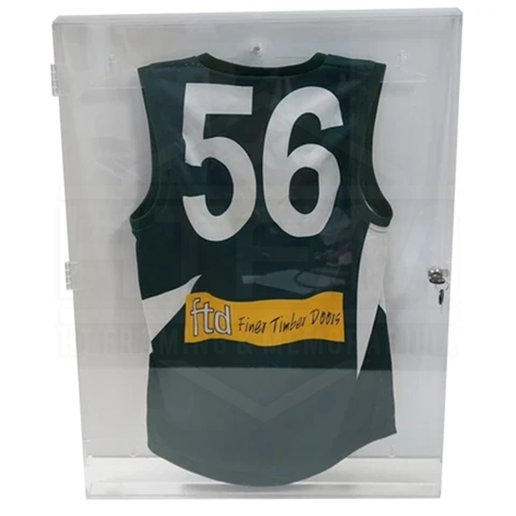 Deluxe Acrylic Football Jersey Jumper Display Case Clear Back