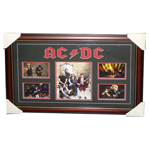 Ac/dc Collage X 5 Photos Framed With Plaque - 3018