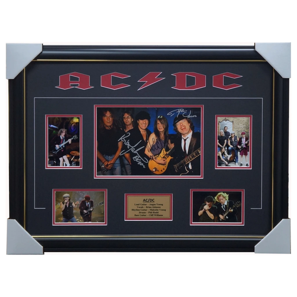 Ac/dc Signed Photo Collage Framed Angus Young Brian Johnson - 1903 – HT ...