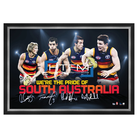 Adelaide Four Player Facsimile Afl Official Licensed Print Framed Walker Sloane - 1809