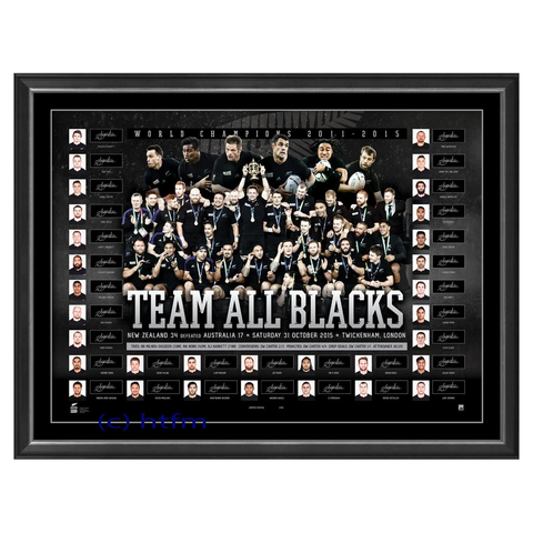 All Blacks Signed 2015 World Cup Champions Team Official Lithograph Dan Carter - 2594