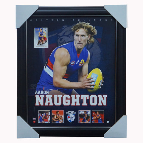 Aaron Naughton Western Bulldogs F.C. Official Licensed AFL Print Framed + Signed Card- 5009