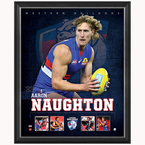 Aaron Naughton Western Bulldogs F.c. Official Licensed Afl Print Framed New - 4486