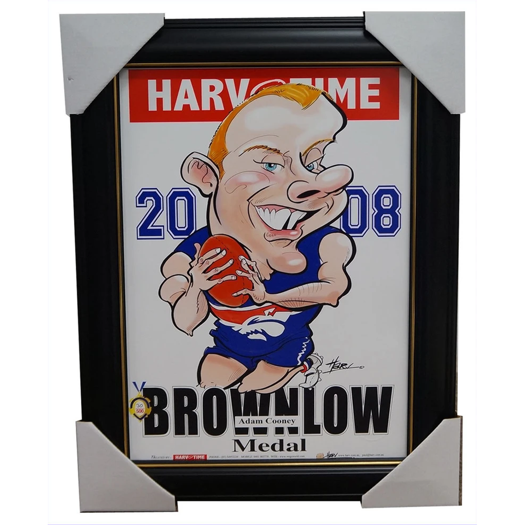 Adam Cooney 2008 Brownlow Medal Bulldogs Harv Time Limited Edition Print Framed - 1874