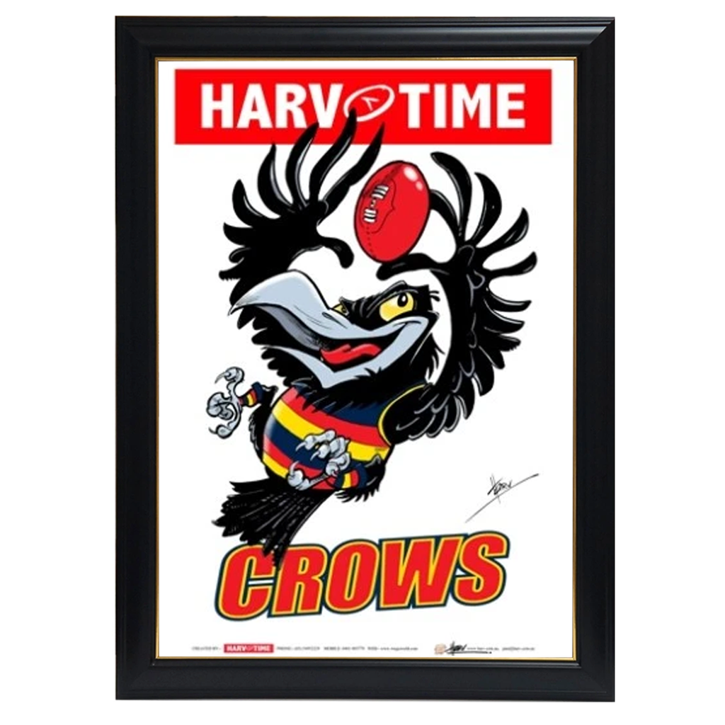 Adelaide Crows, Mascot Print Harv Time Print Framed - 4180