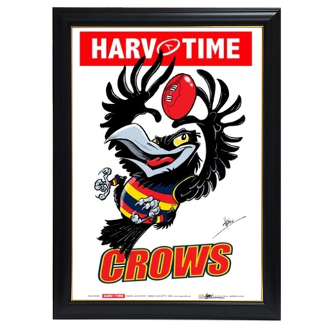 Adelaide Crows, Mascot Print Harv Time Print Framed - 4180