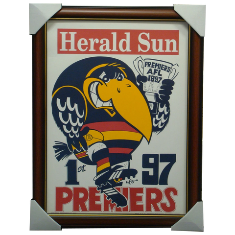 Adelaide Crows 1997 Premiers Herald Sun Original Weg Print Framed - 1483
