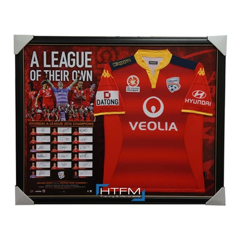 Adelaide United 2016 a-league Champions Jersey With Team Cards Signed Framed - 2872