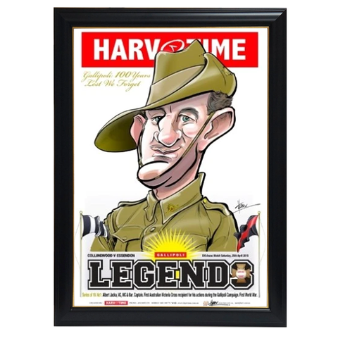 Albert Jacka, 1st Victoria Cross Medal Recipient, Harv Time Print Framed - 4102