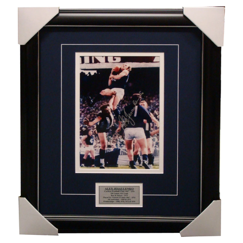 Alex Jesaulenko Carlton 1970 Mark of the Year Signed Photo Framed - 1163