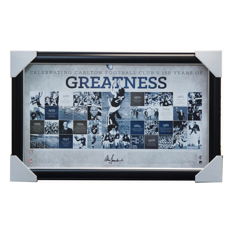 Alex Jesaulenko Carlton Greatness Signed Official Afl Print Framed - 3592