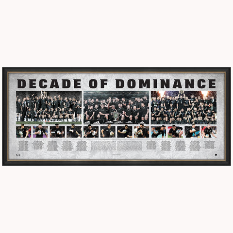 All Blacks Rugby Union Decade of Dominance Official NZRU Print Framed - 5186